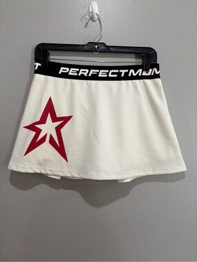 Perfect Moment White Star Athletic Tennis Skort Skirt Shorts Size M